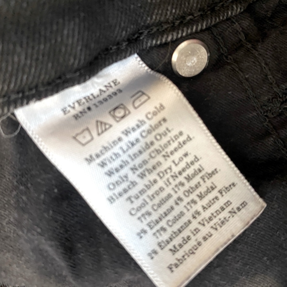 EVERLANE | Authentic Stretch Mid Rise Ankle Skinny Jeans Washed Black Women’s 31 - Picture 11 of 11